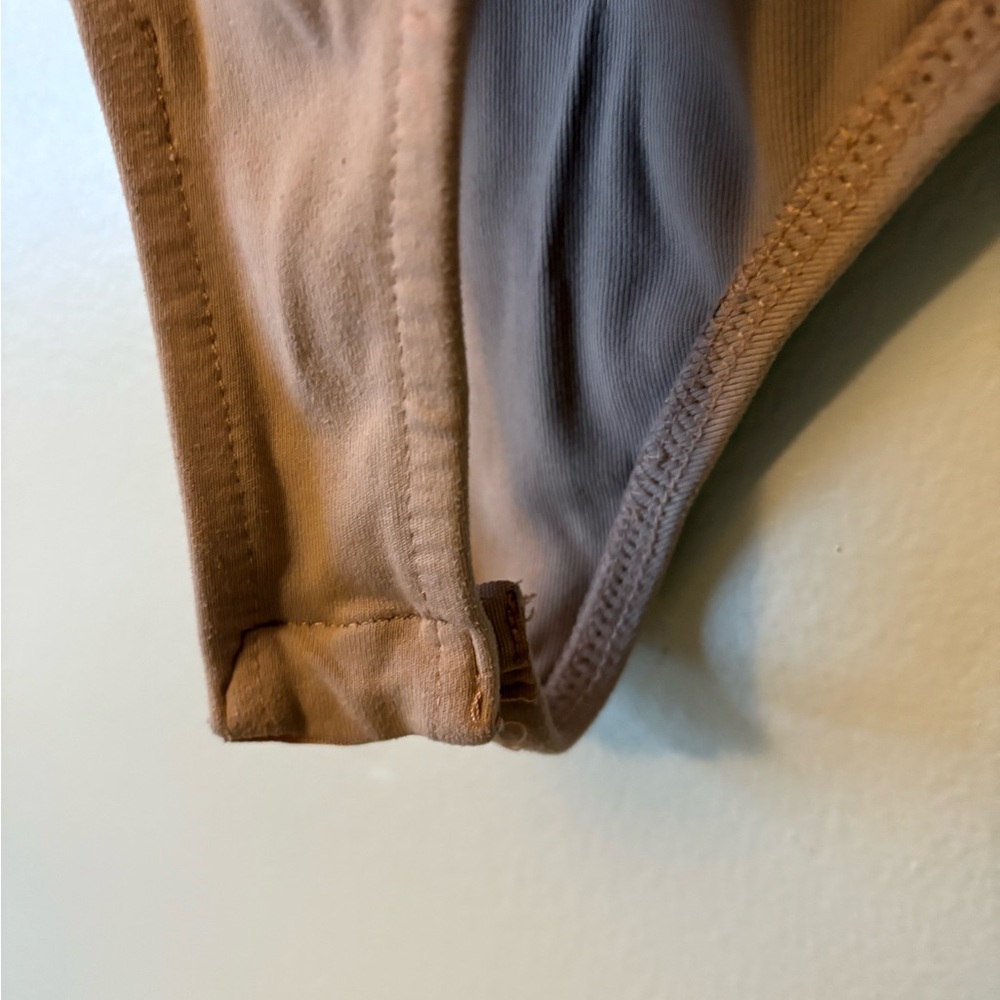 Zara Light Brown Buttery Soft Snap Closure Bodysuit, Size Medium Women’s - Picture 3 of 4